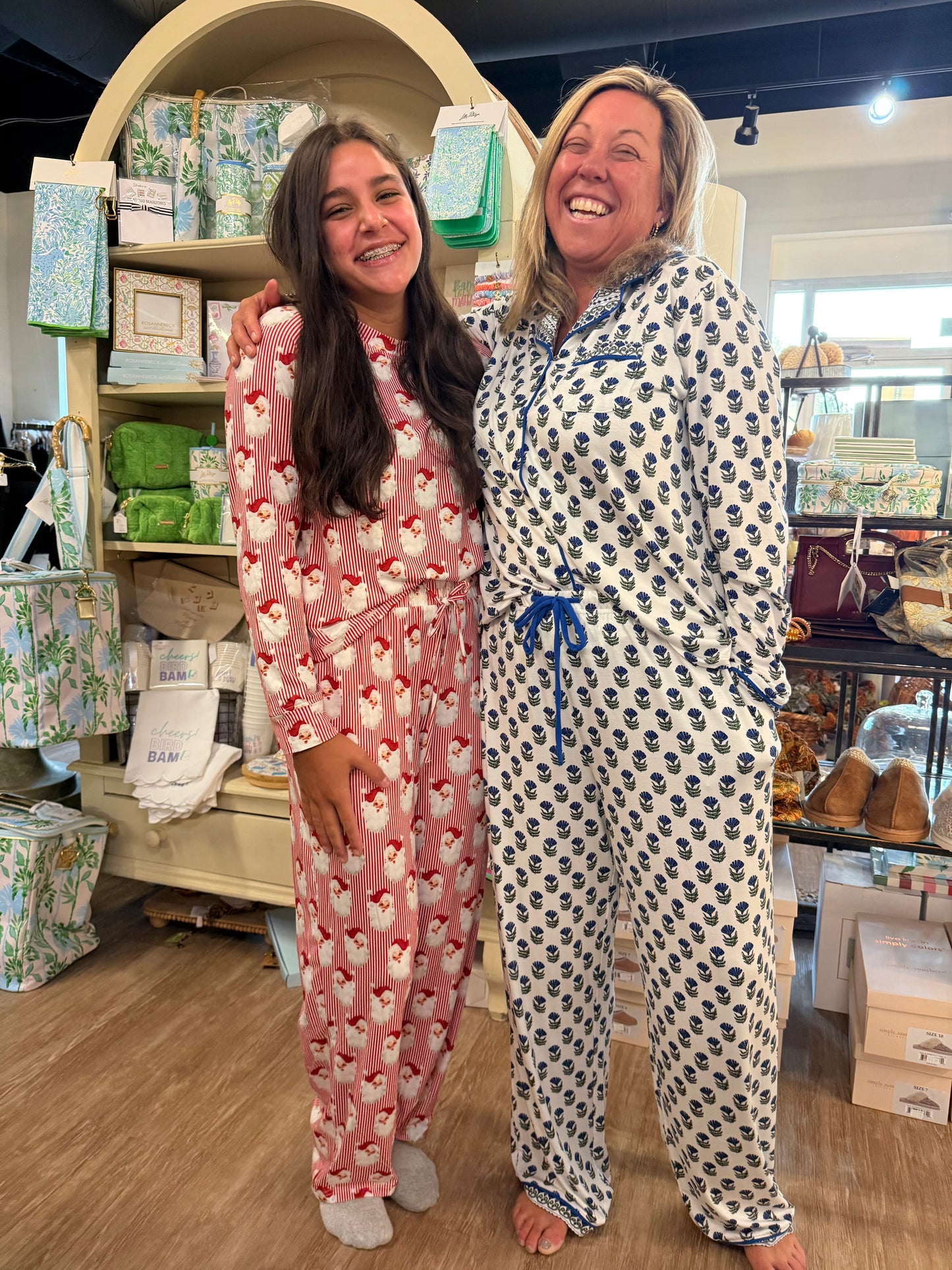 Mary Sqaure Blue Floral Pajamas