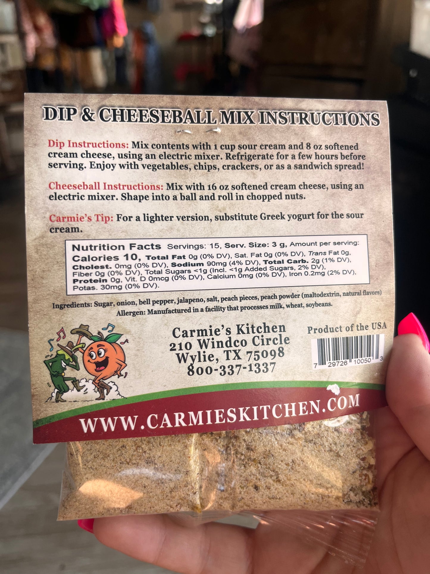 Carmie's Kitchen Jalapeno Peach Dip & Cheeseball Mix