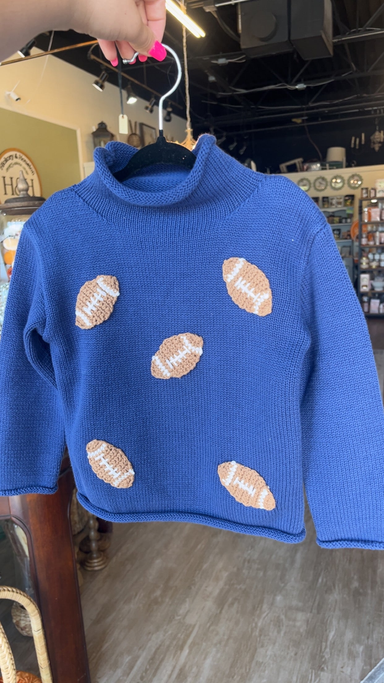 Mudpie Football rollneck sweater