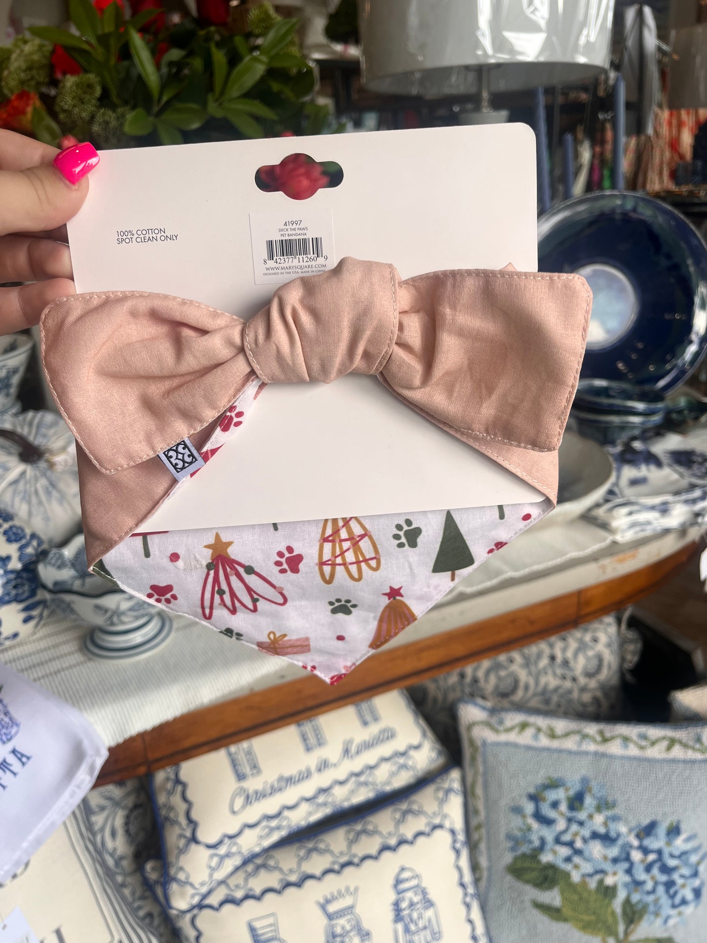 Mary square Christmas pet bandana