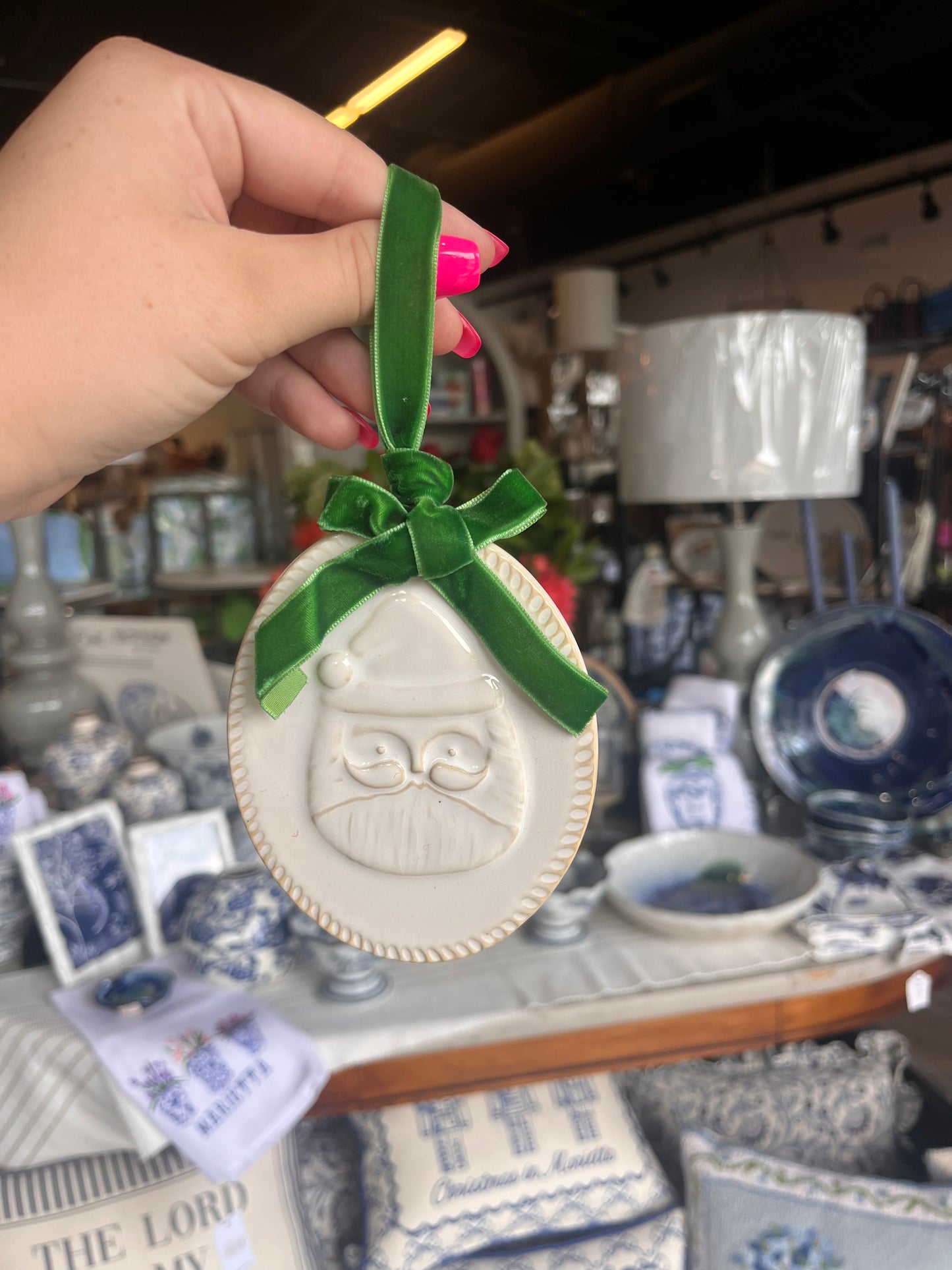 mudpie santa ornament with box