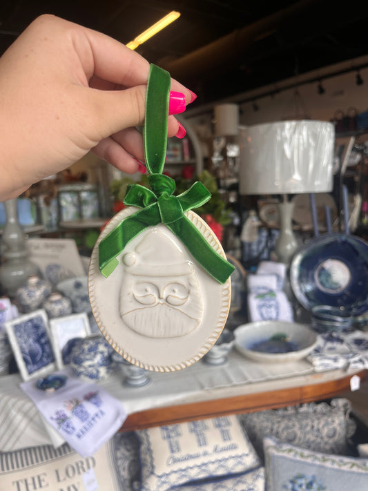 mudpie santa ornament with box