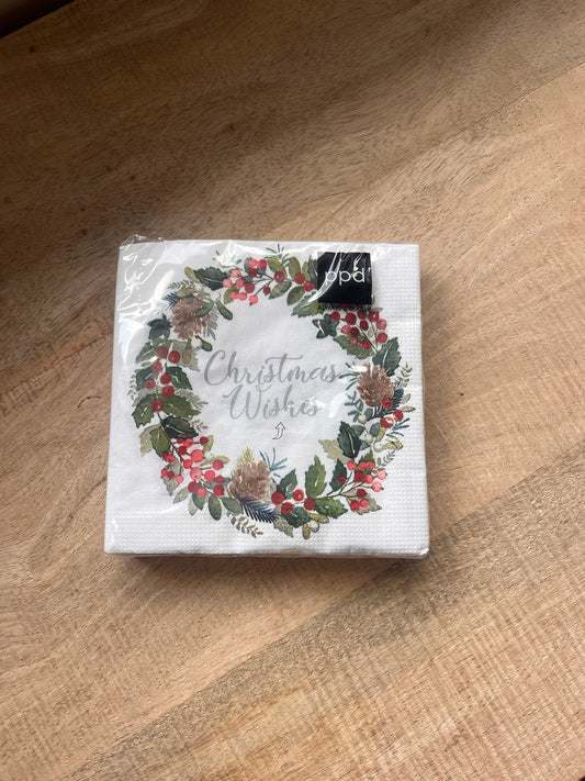 christmas wishes cocktail napkin