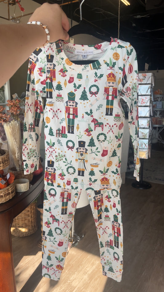Mary Sqaure Nutcracker Christmas Toddler Pajamas