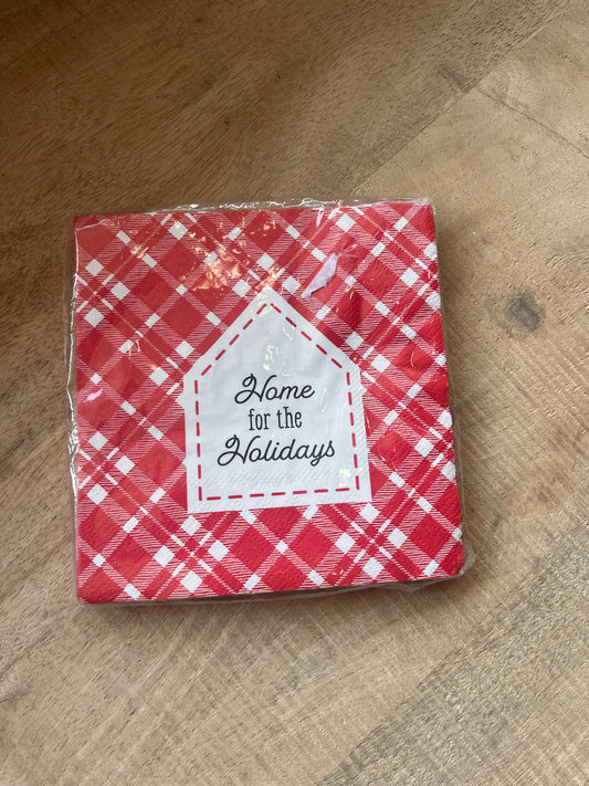 home for the holidays cocktail napkin