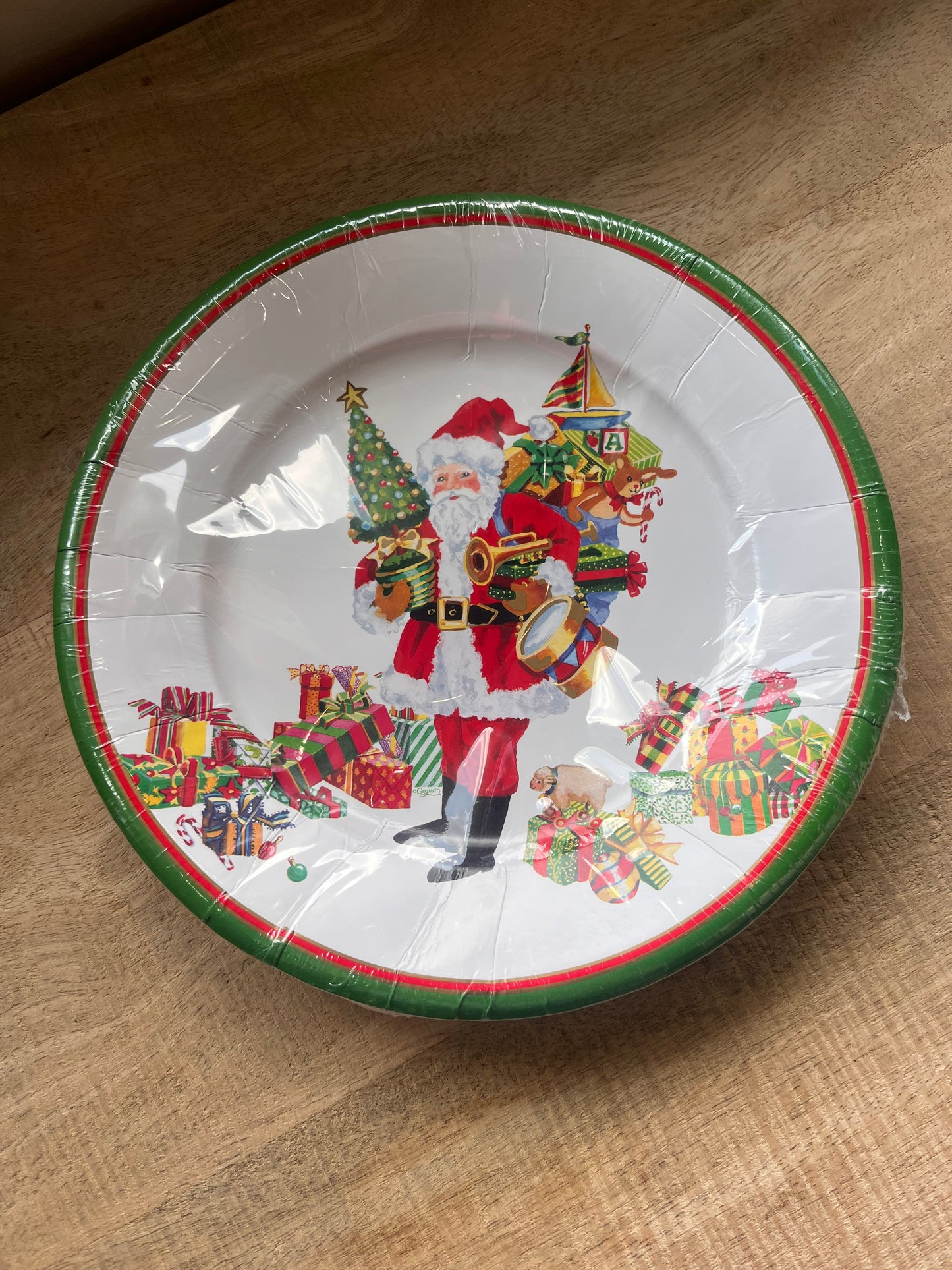 Caspari santa salad plates