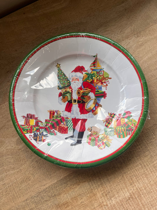 Caspari santa salad plates
