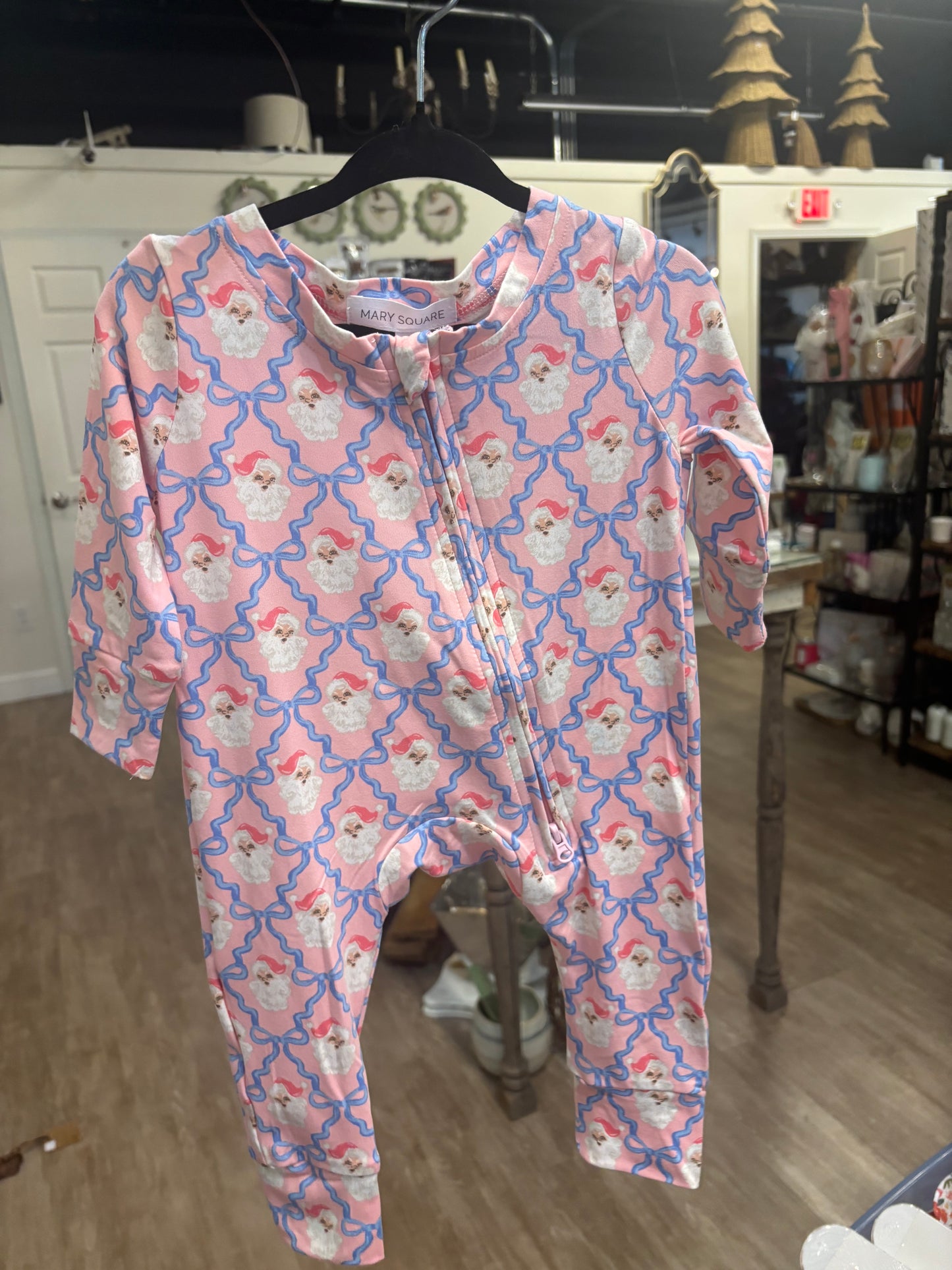 Mary Sqaure Pink Santa Baby Pajamas