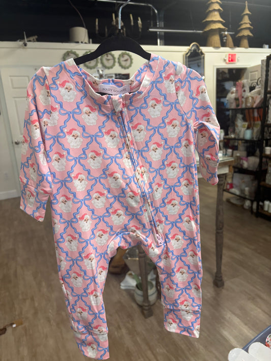 Mary Sqaure Pink Santa Baby Pajamas