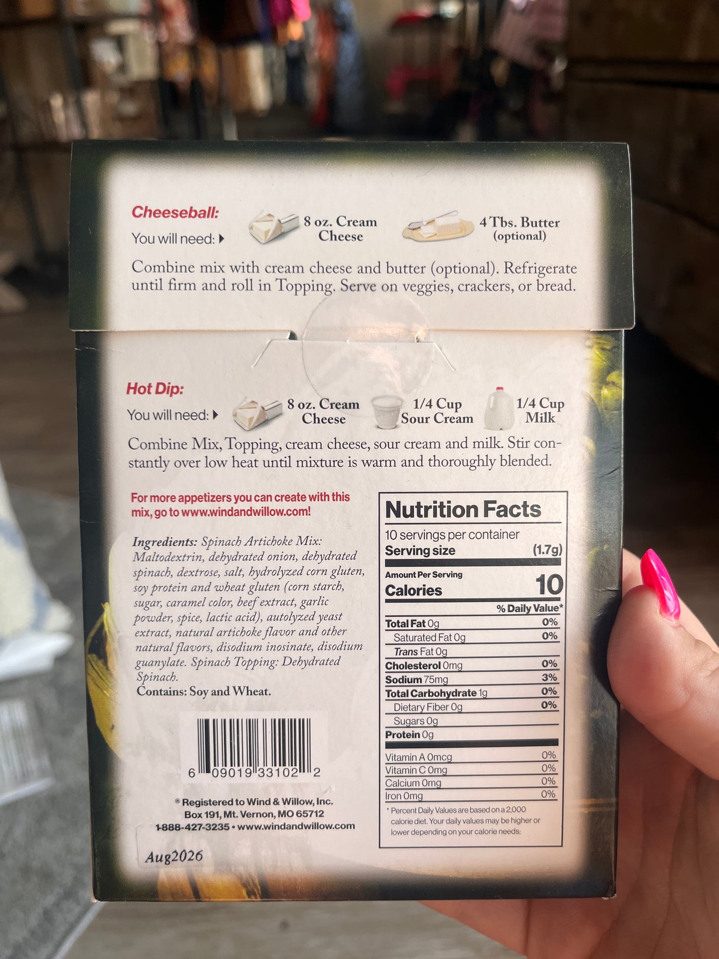 Spinach Artichoke Cheeseball & Appetizer Mix