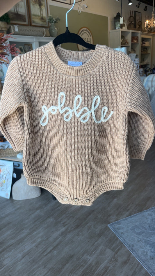 Mudpie Gobble Sweater Bubble Onesie