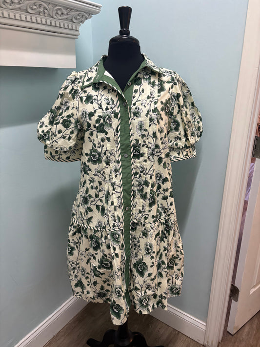 Entro Green floral dress